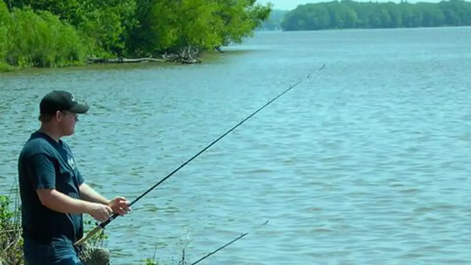 fisherman on the shoreline