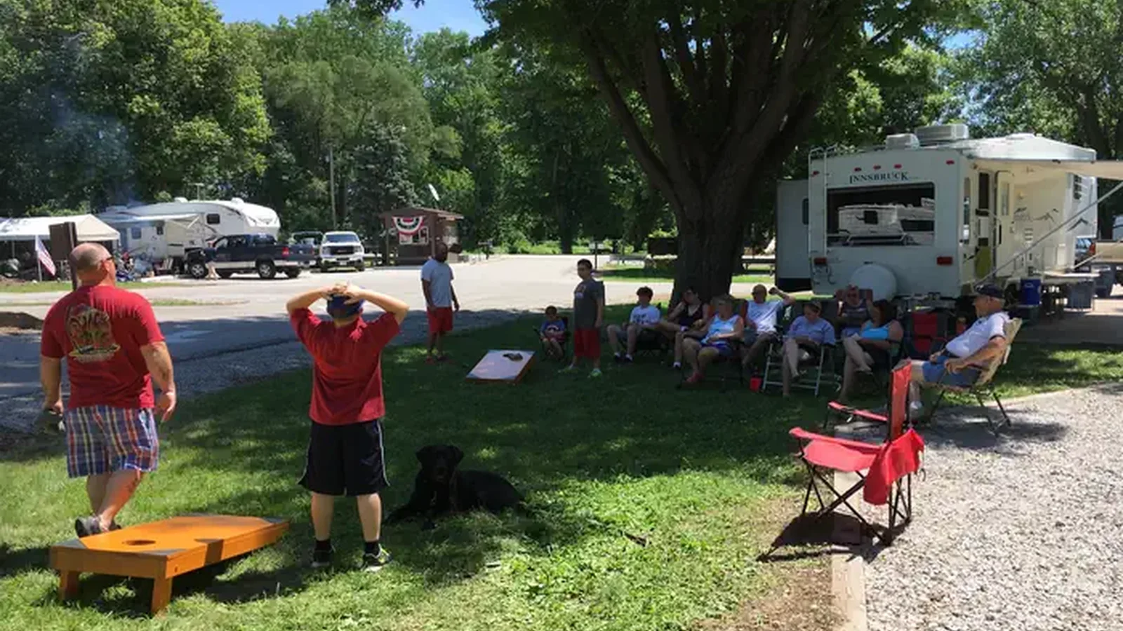 Baggo game at campsite!