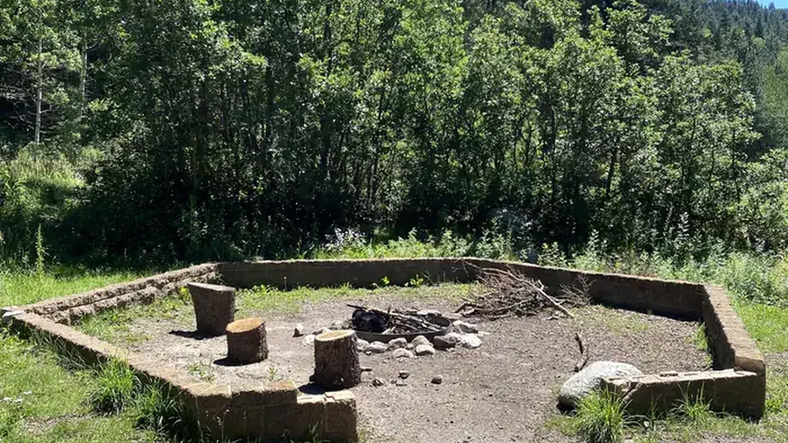 Group campfire area.