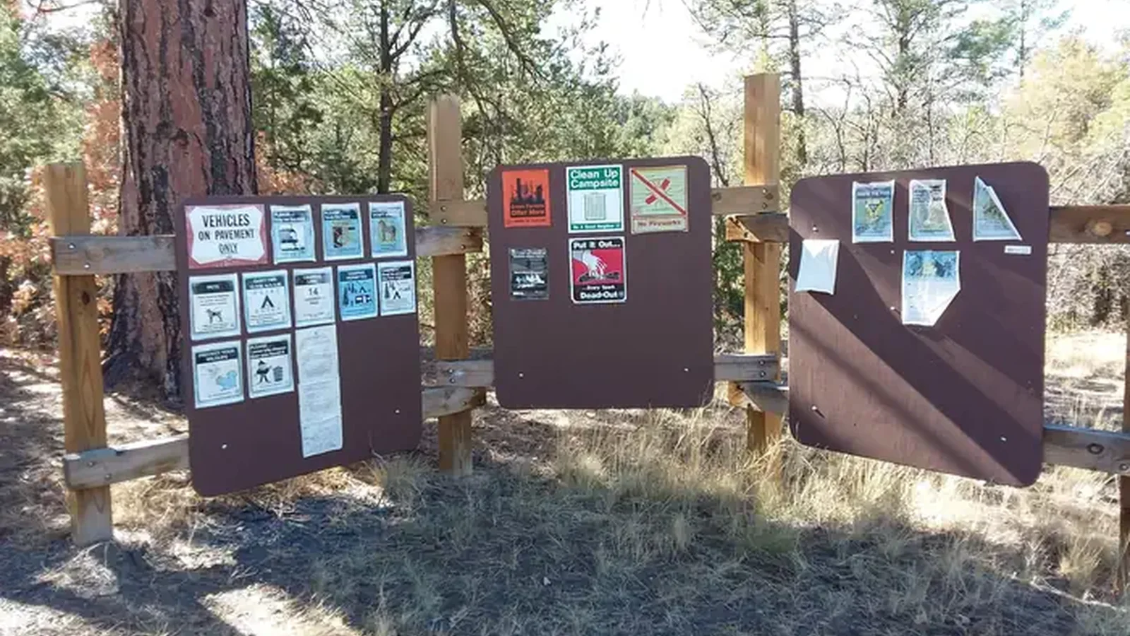 Information board at Coal mine campground