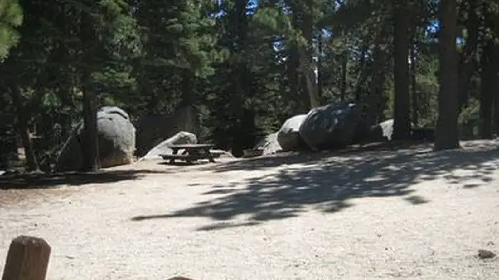 Campsite with picnic table.