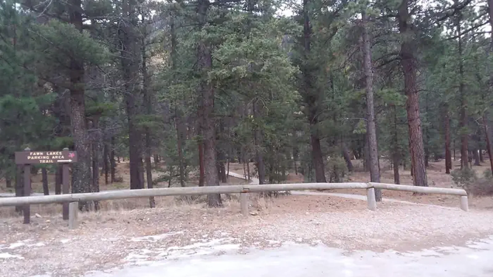 Parking area and trail head.