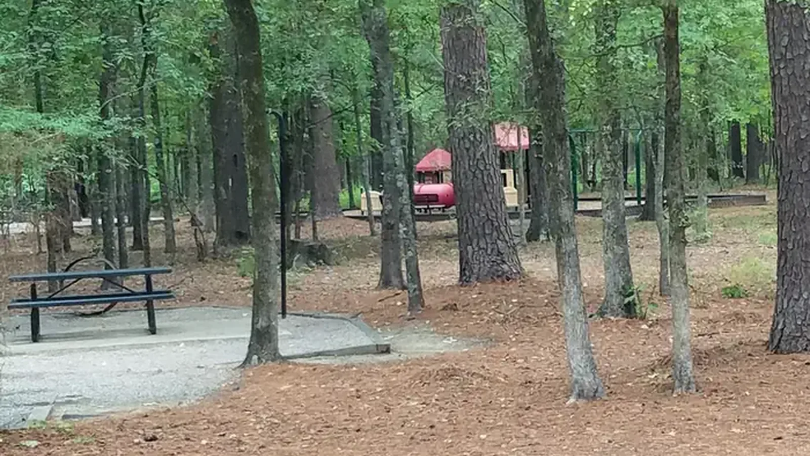Campsite and playground in Malden Lake Campground.