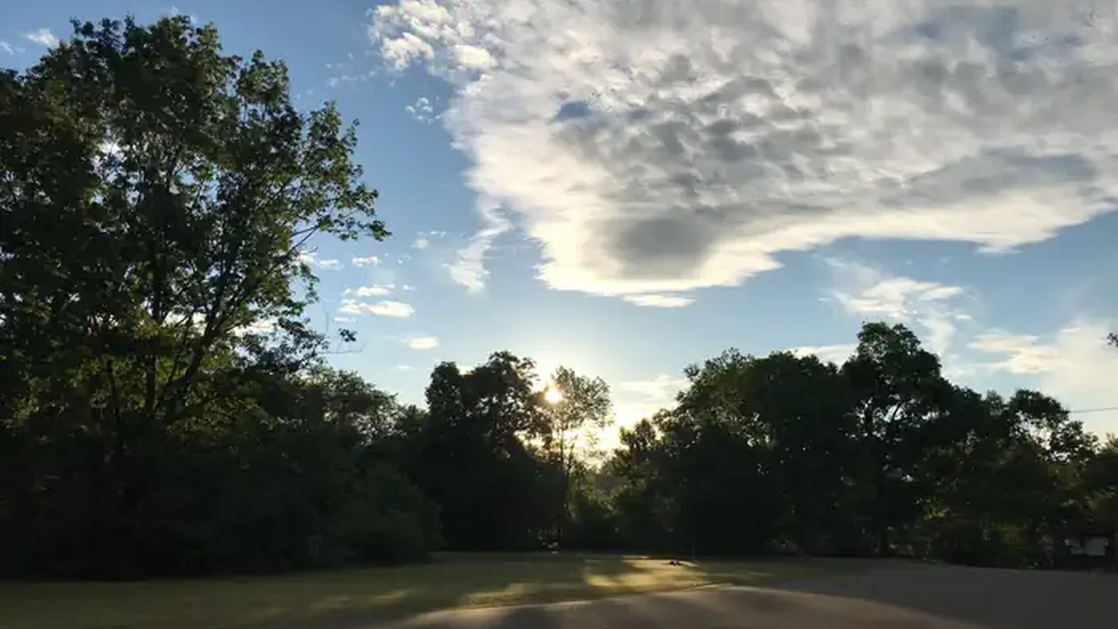 Sunrise over day-use area