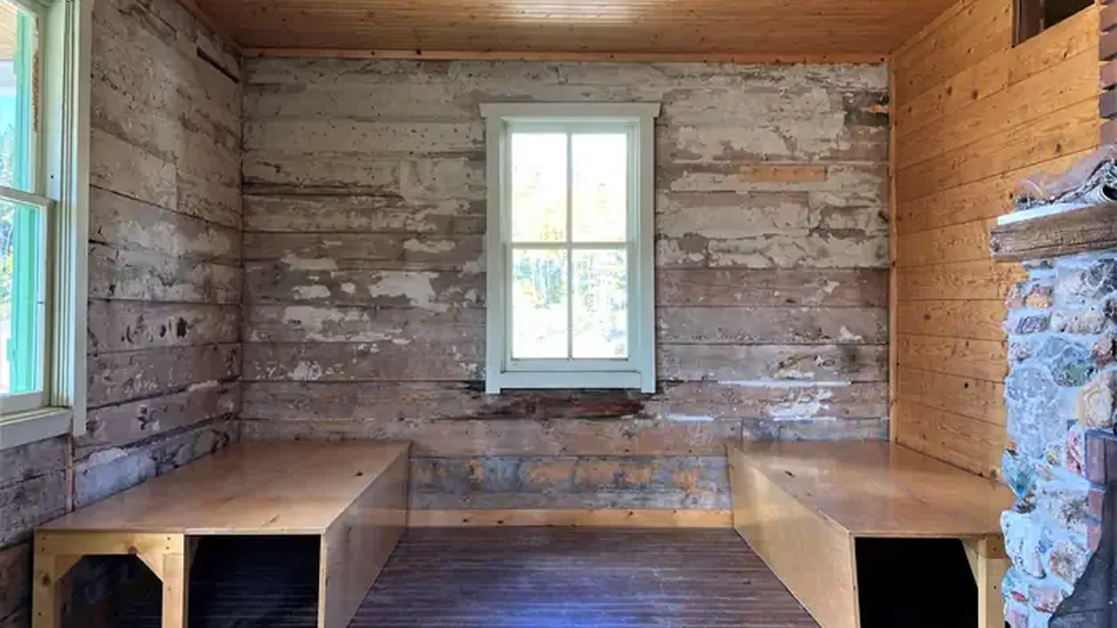 Seely Creek Guard Station Benches interior