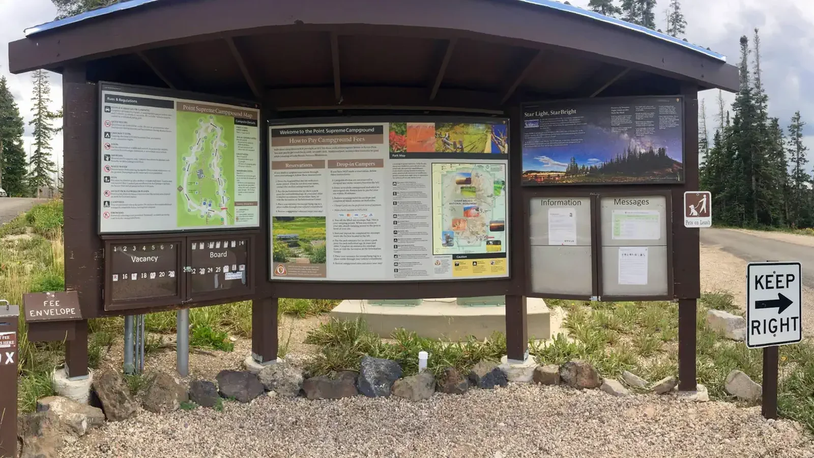 Campground check-in kiosk.