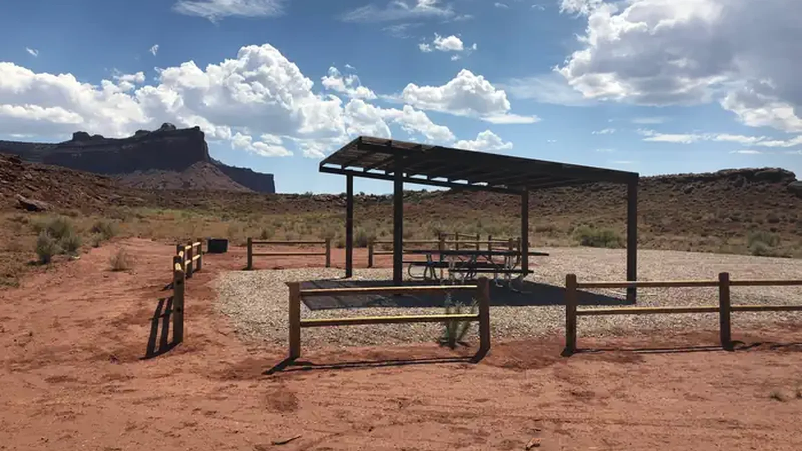Superbowl Group Site with red cliffs in background