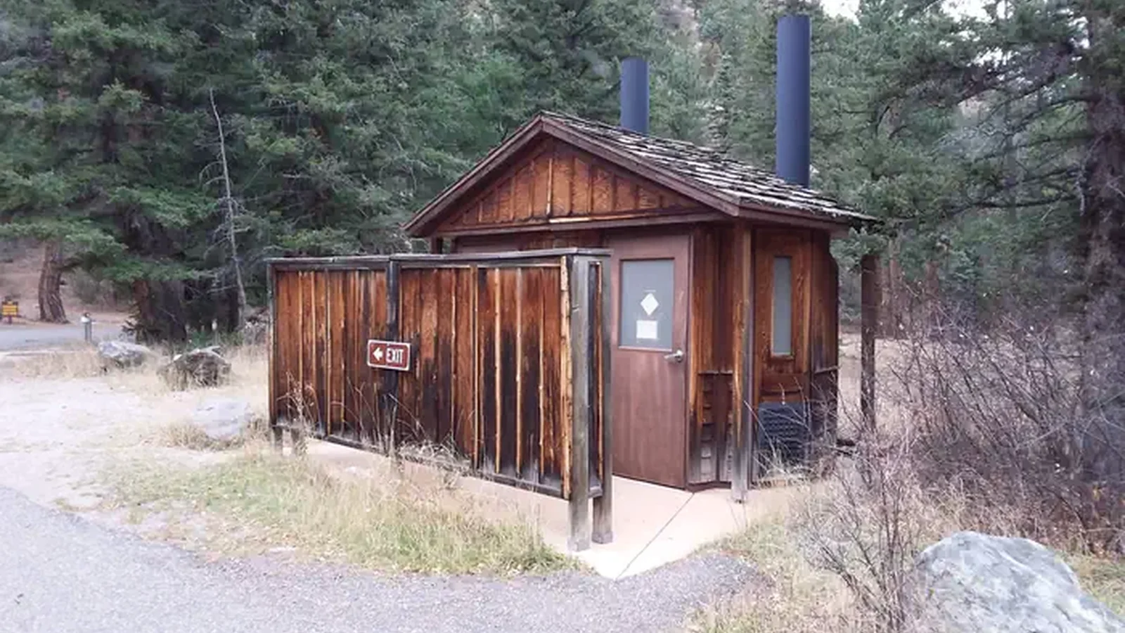 Vault toilets.