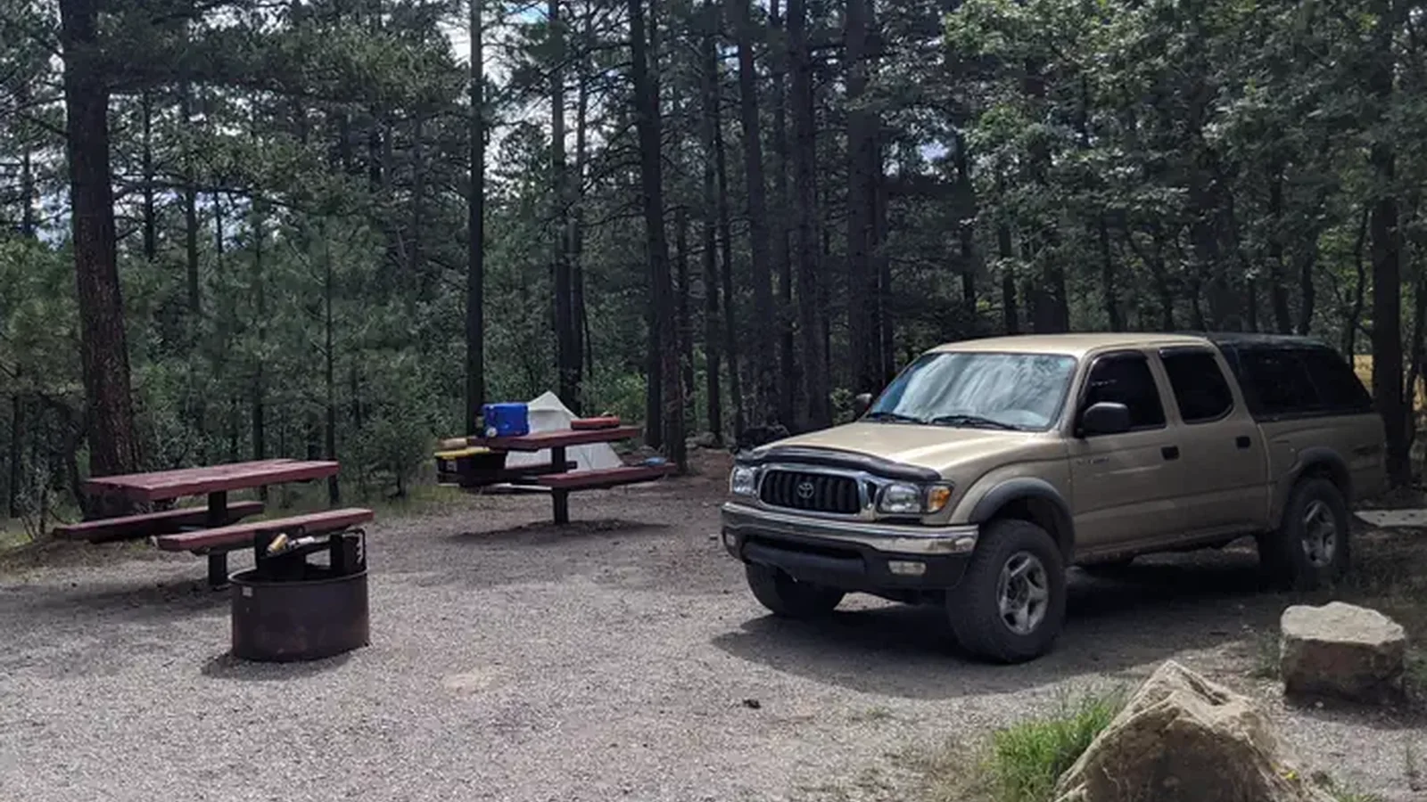 Camper at a campsite
