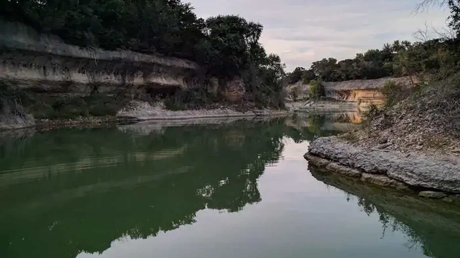 Creek through bluff at Whitney