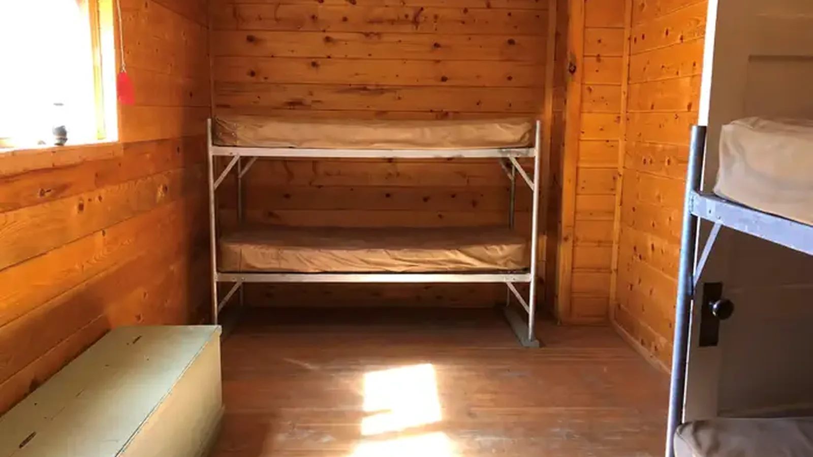 Bunkbeds and wooden storage box