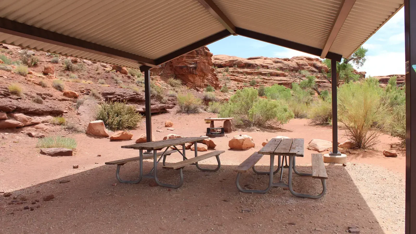 A photo of the Indian Creek Falls Group Site shelter