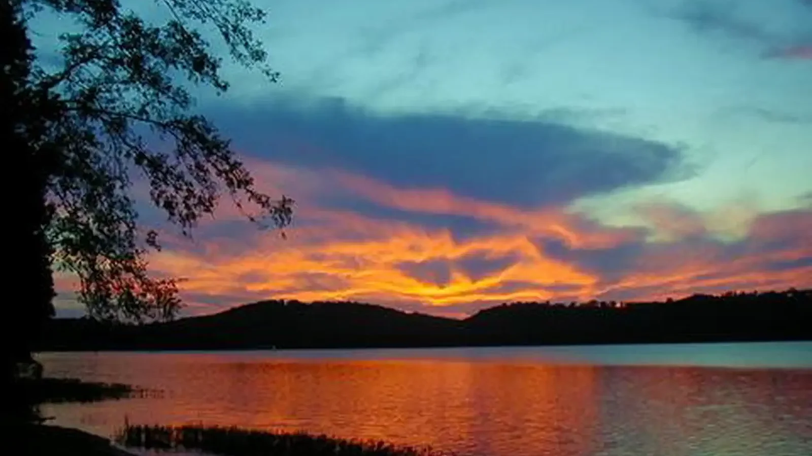 sunset over the lake