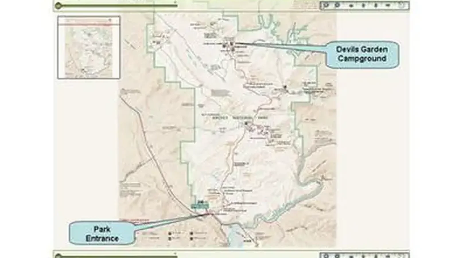 Map of Arches National park