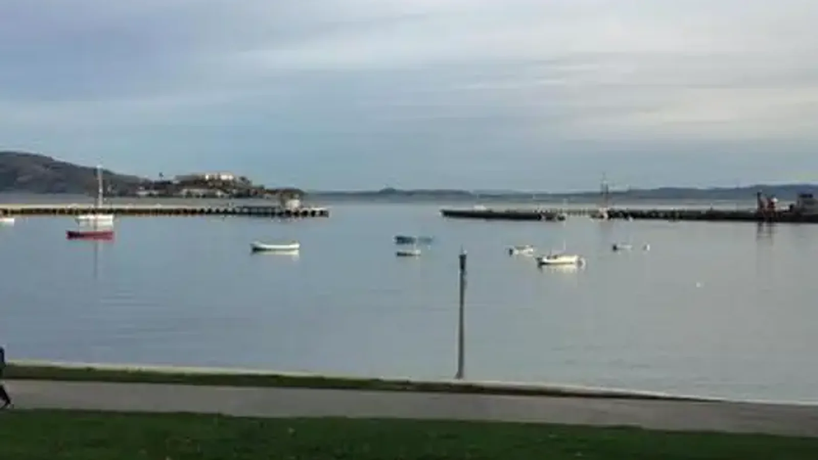 Boats anchored in Aquatic Park Cove