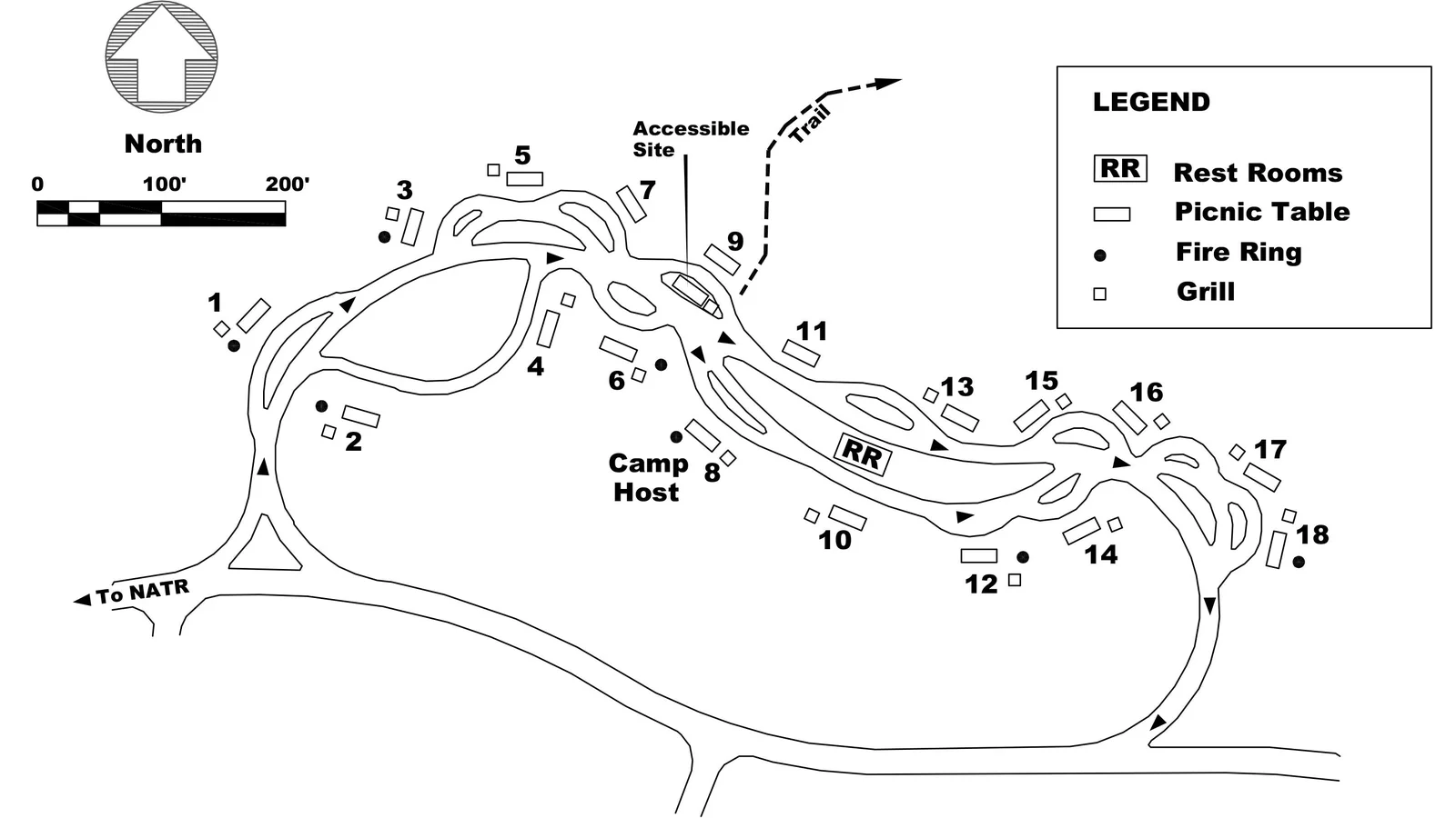 Jeff Busby Campground Site Map
