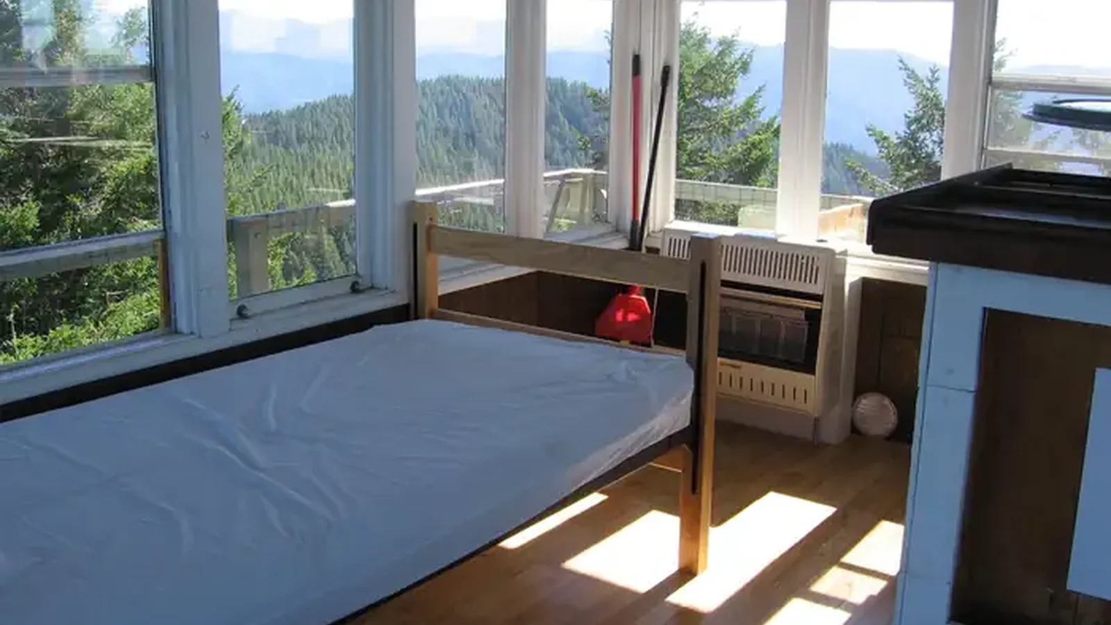 Interior view of Bald Knob Lookout