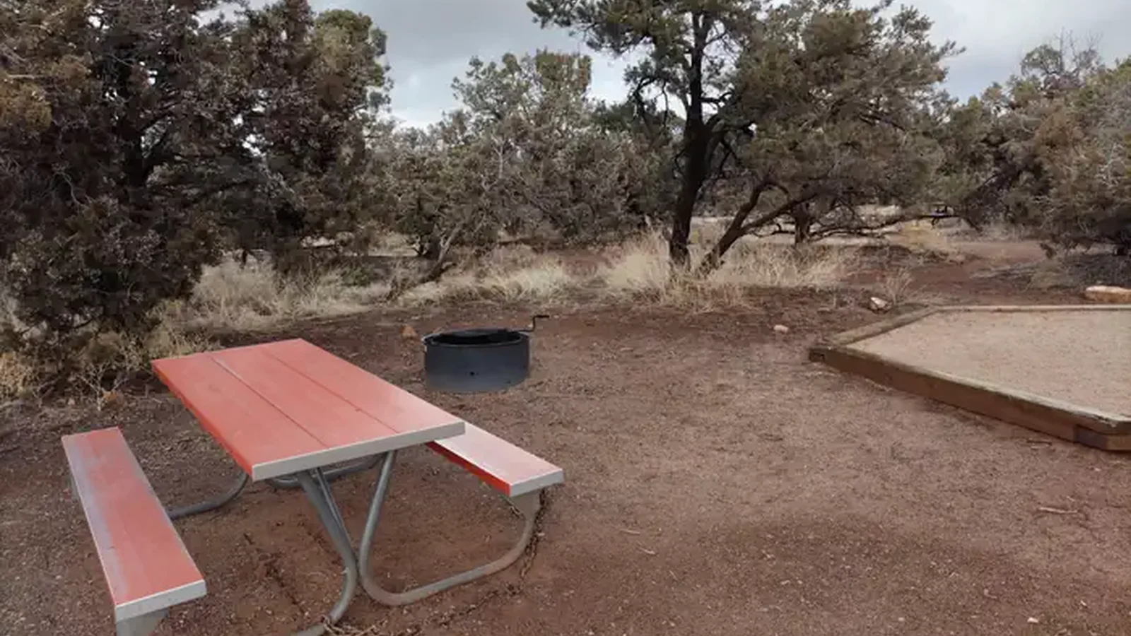Picnic table at a campsite in Natural Bridges