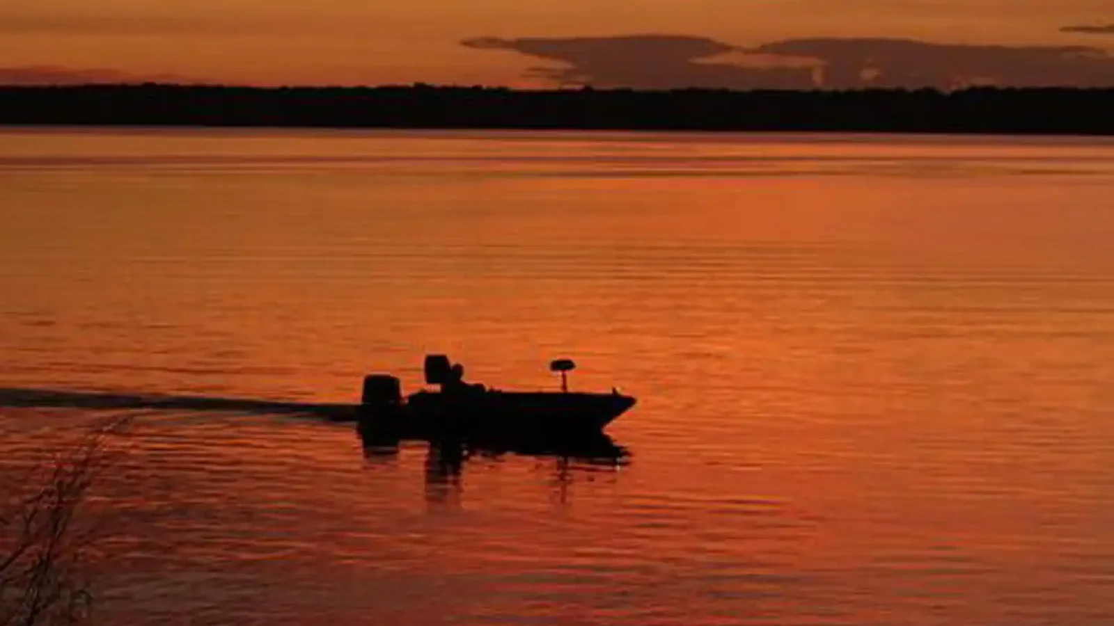 boating at sunset