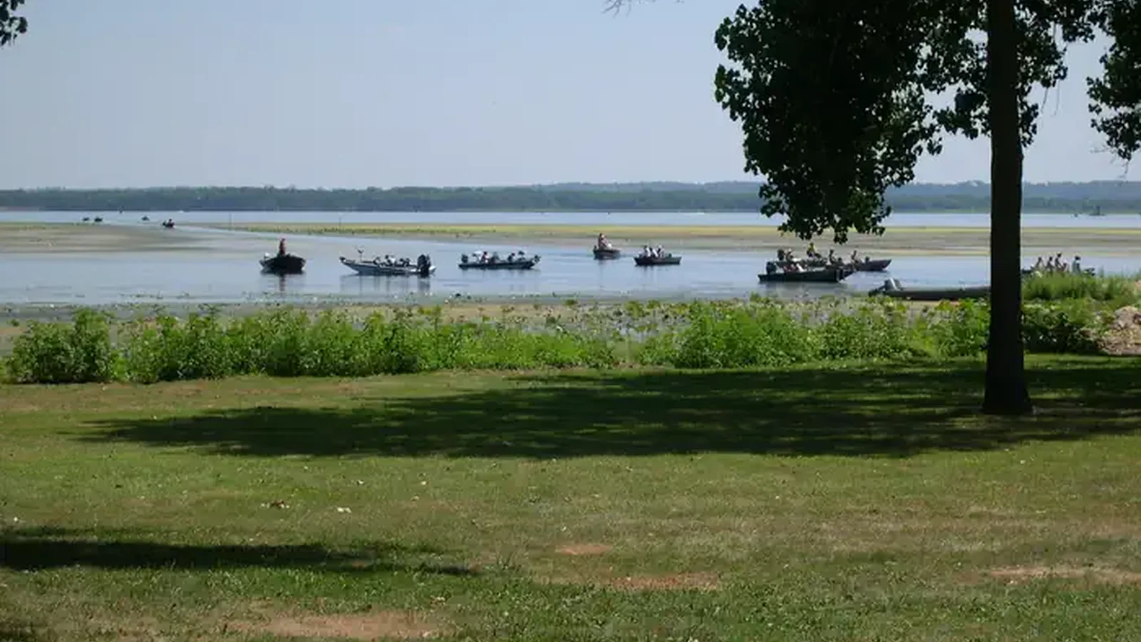 Fishing boats at Bulger's Hollow Recreation Area