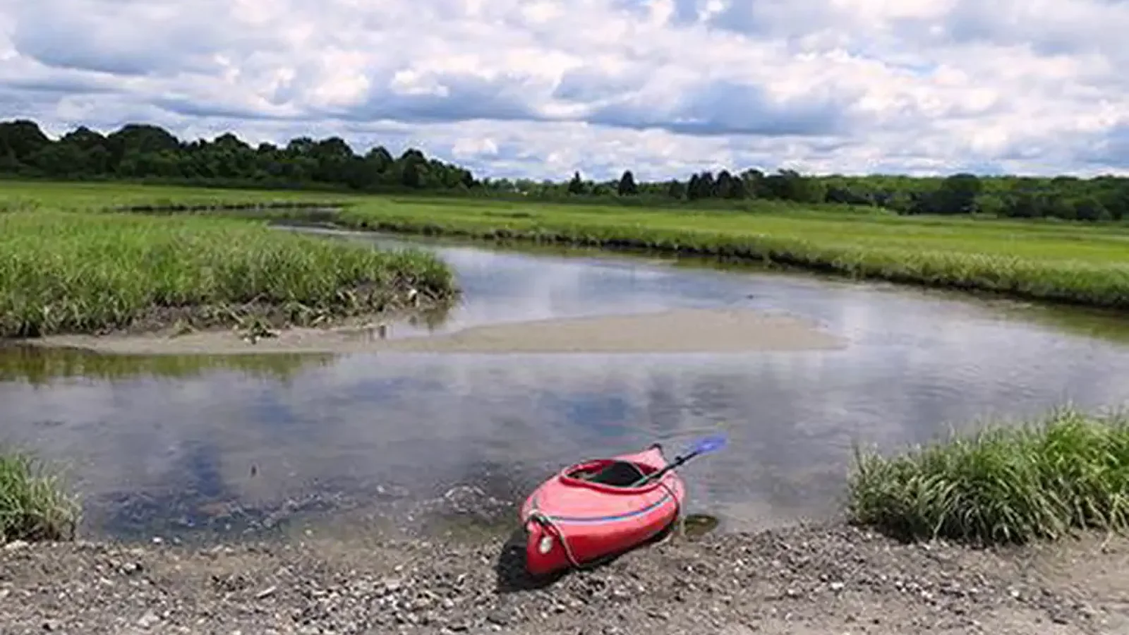 Resting kayak at Narragansett Bay National Estuarine Research Reserve, Rhode Island