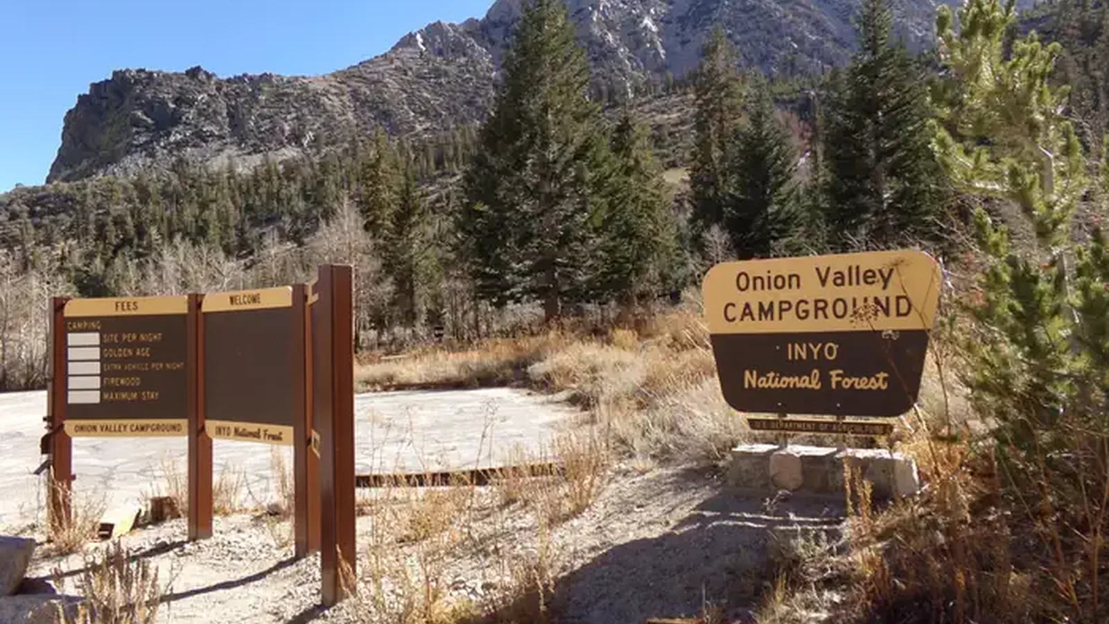 Onion Valley Campground Entrance Sign