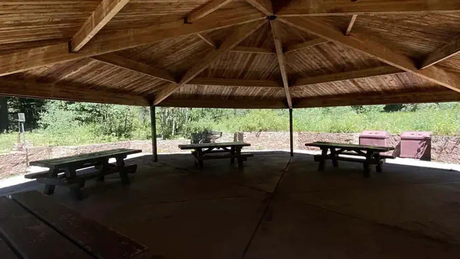 Tables under pavilion