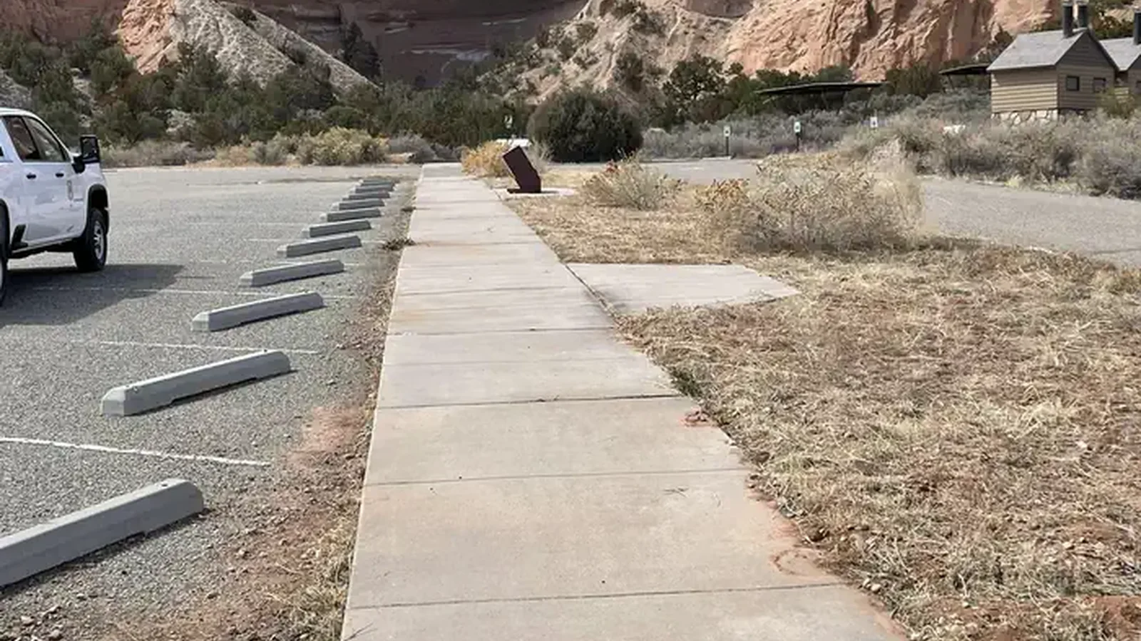 Pathway in parking lot