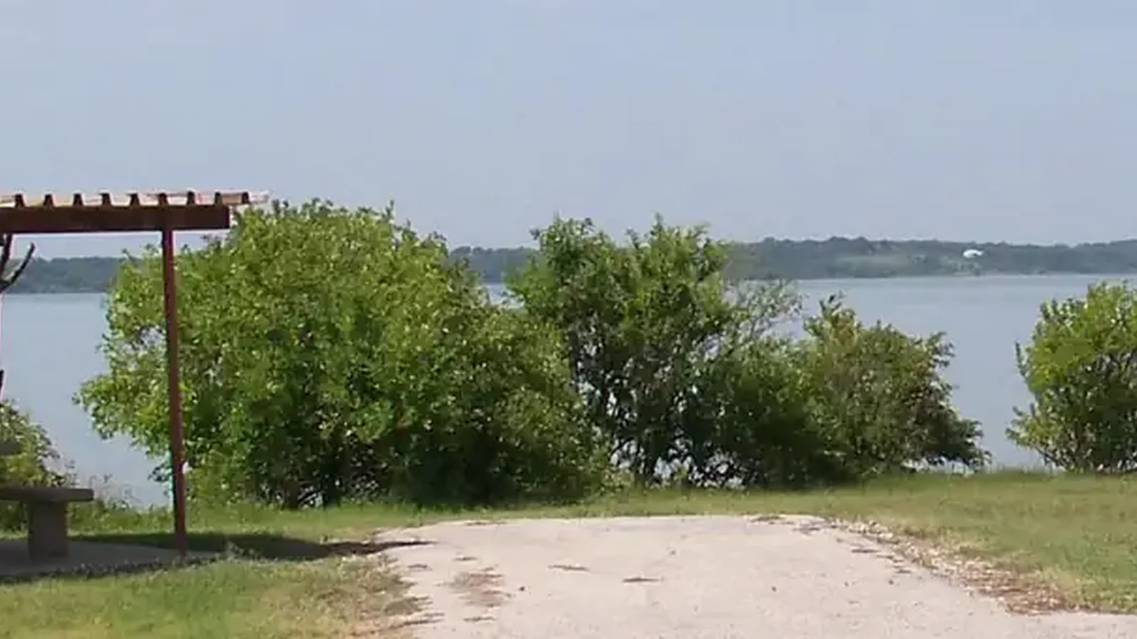 Campsite on the lake at Pecan Point