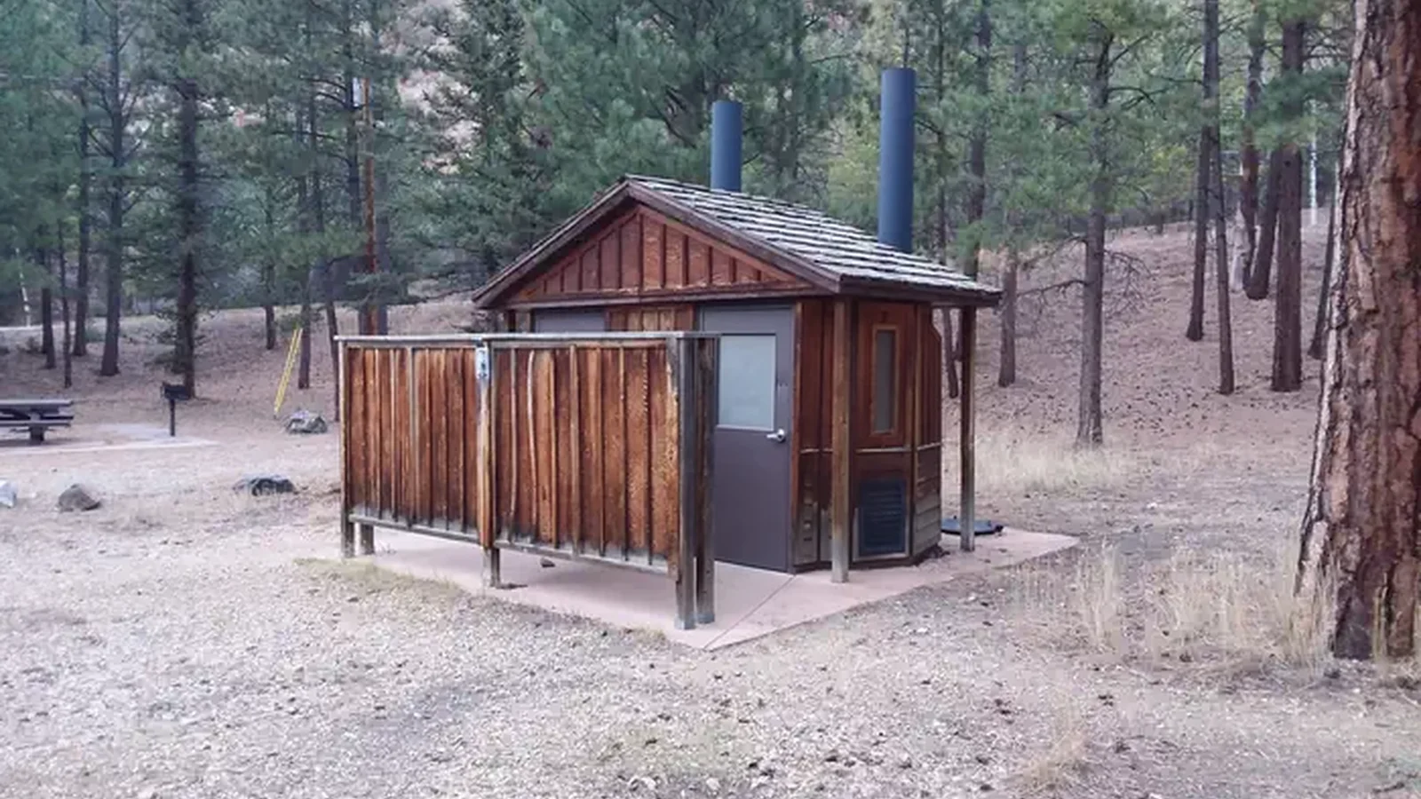 On-site vault toilets.
