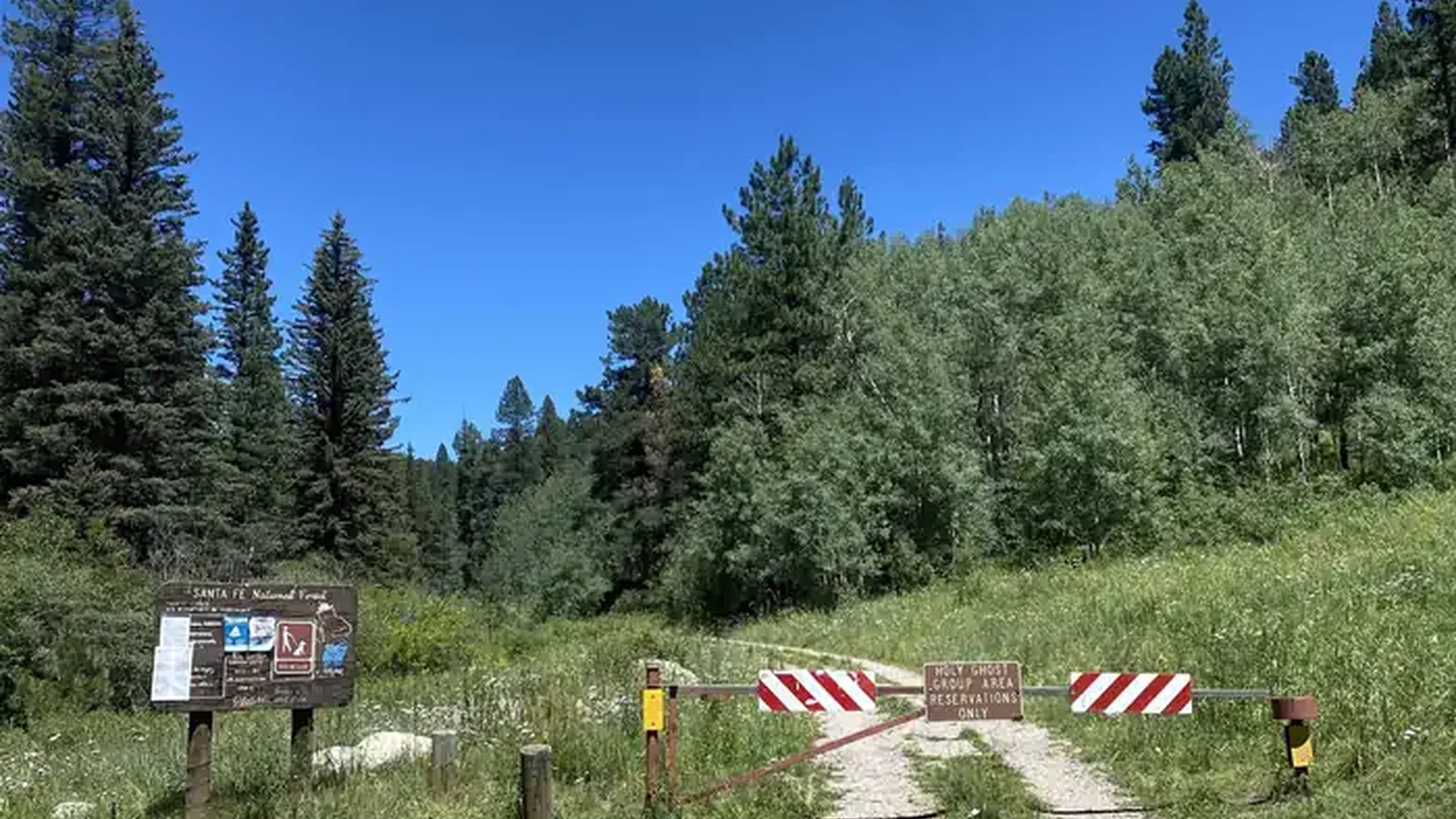 Group Campsite Gated Entrance at end of Holy Ghost Campground Loop