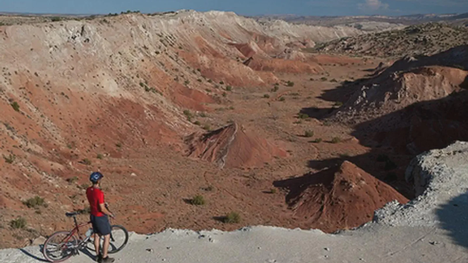 A mountain biker riding at White Ridge Bike Trails.