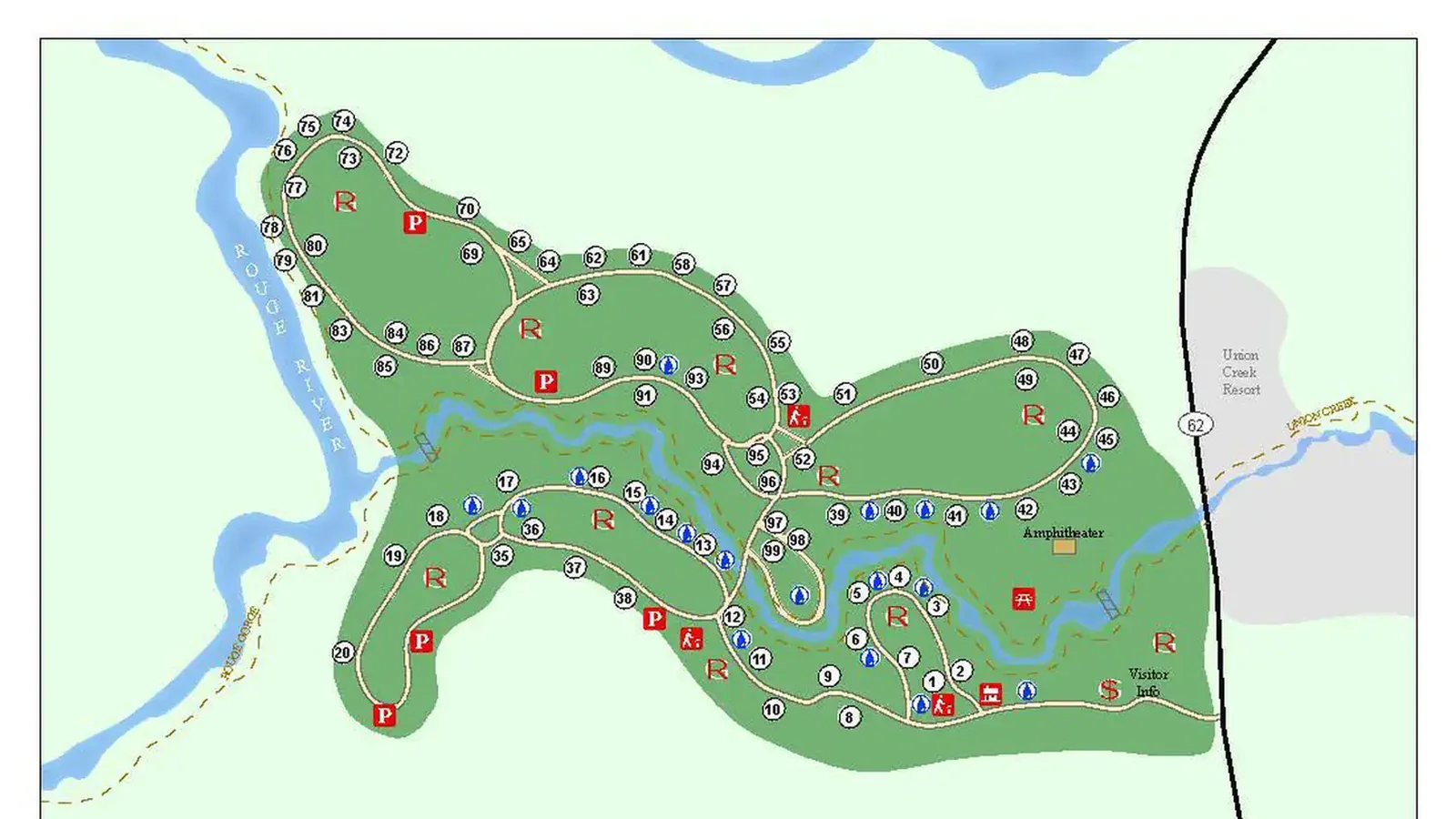 Union Creek Campground Map