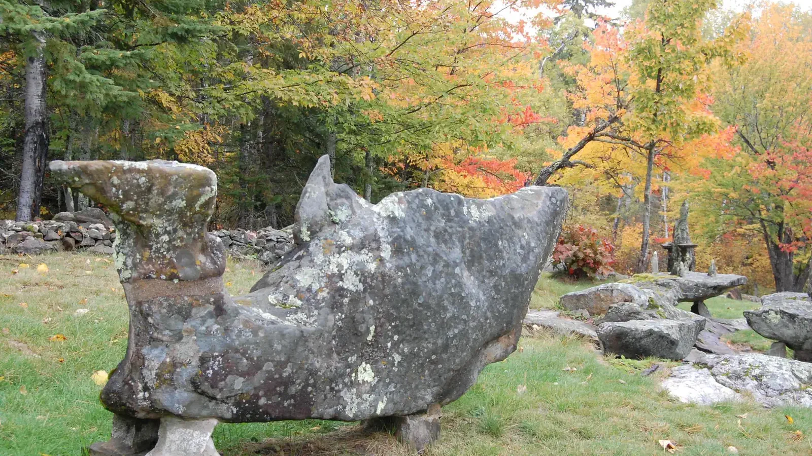 One of the many unique sculptures at Ellsworth Rock Gardens.