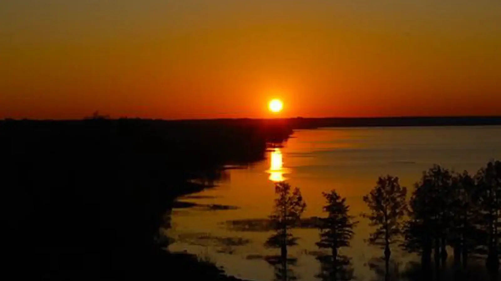 sunset over the lake