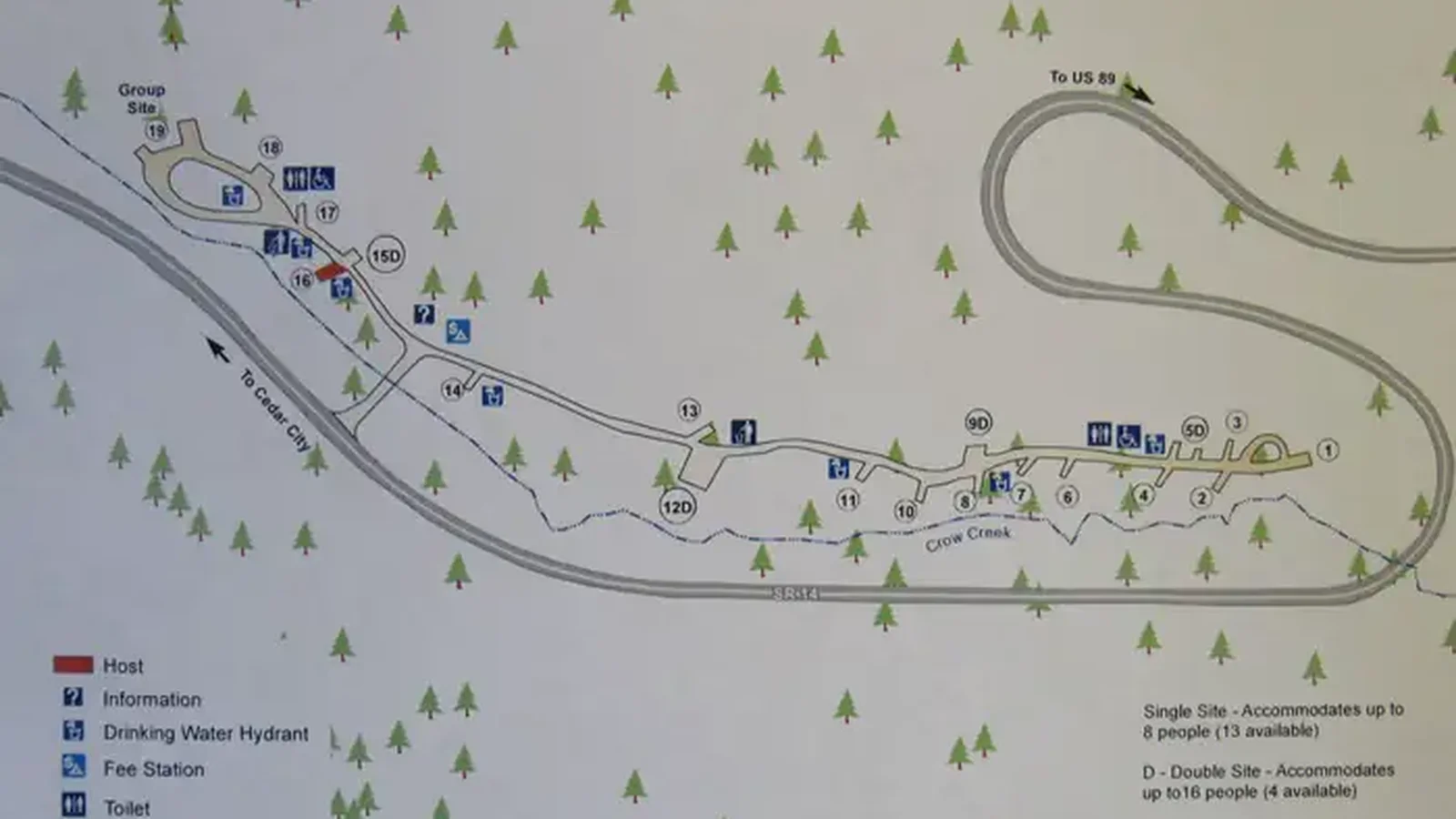 Cedar Campground map