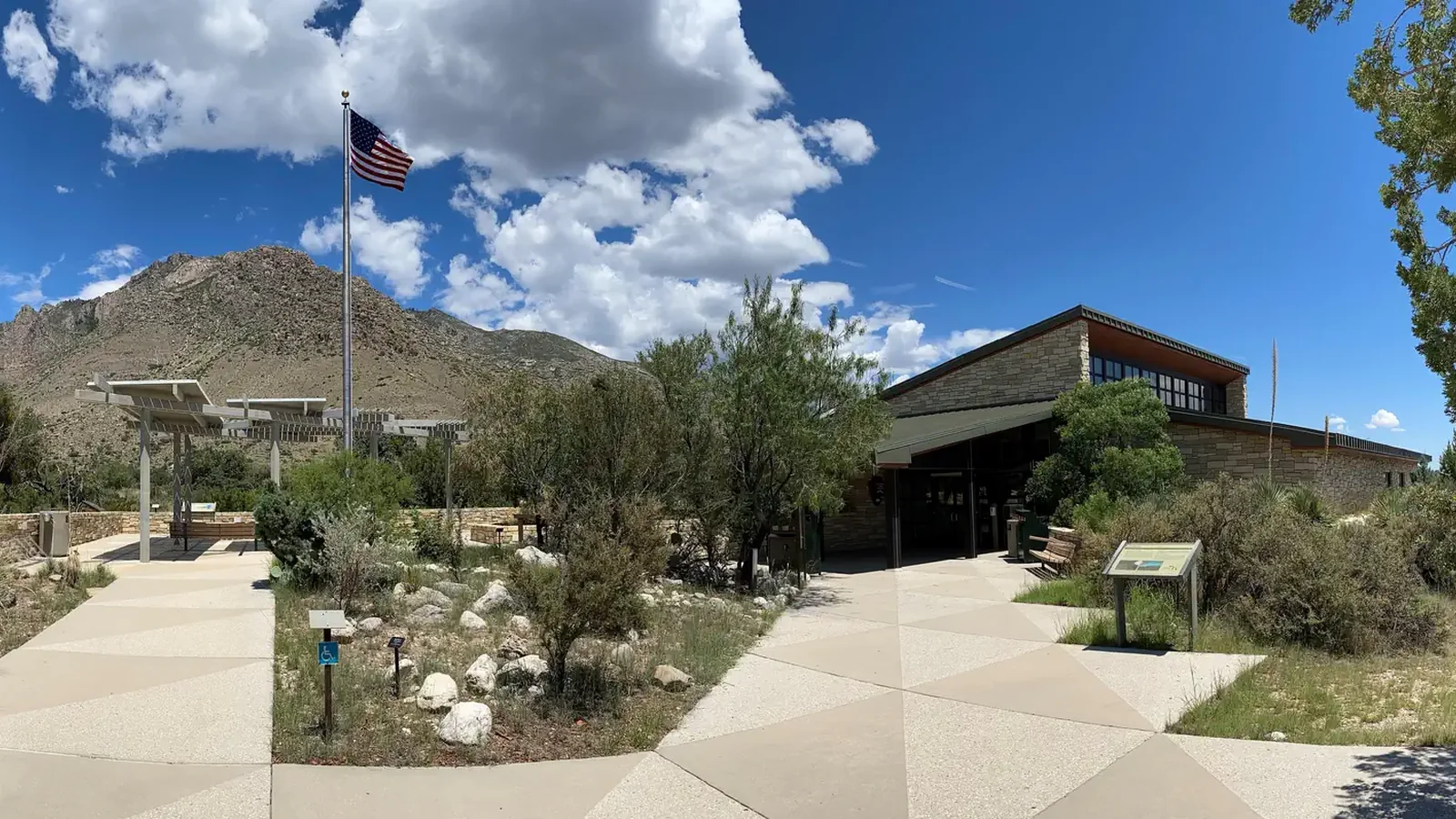 Guadalupe Mountains National Park Visitor Center Located in the Pine Springs area and surrounded by desert vegetation.