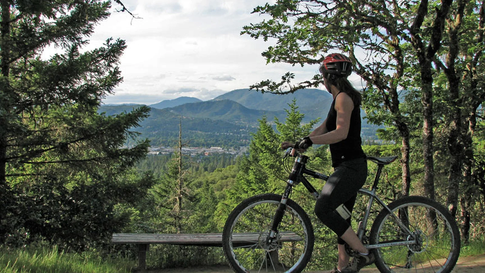Mountain bike rider on the Cathedral Hills Trail System.