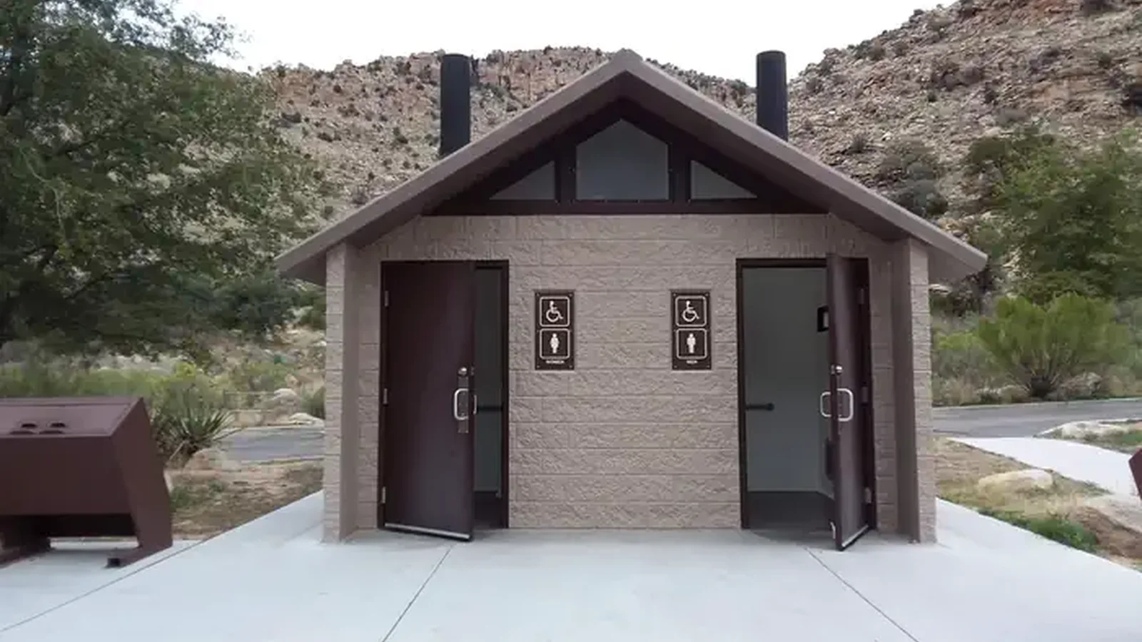 On-site vault toilets.