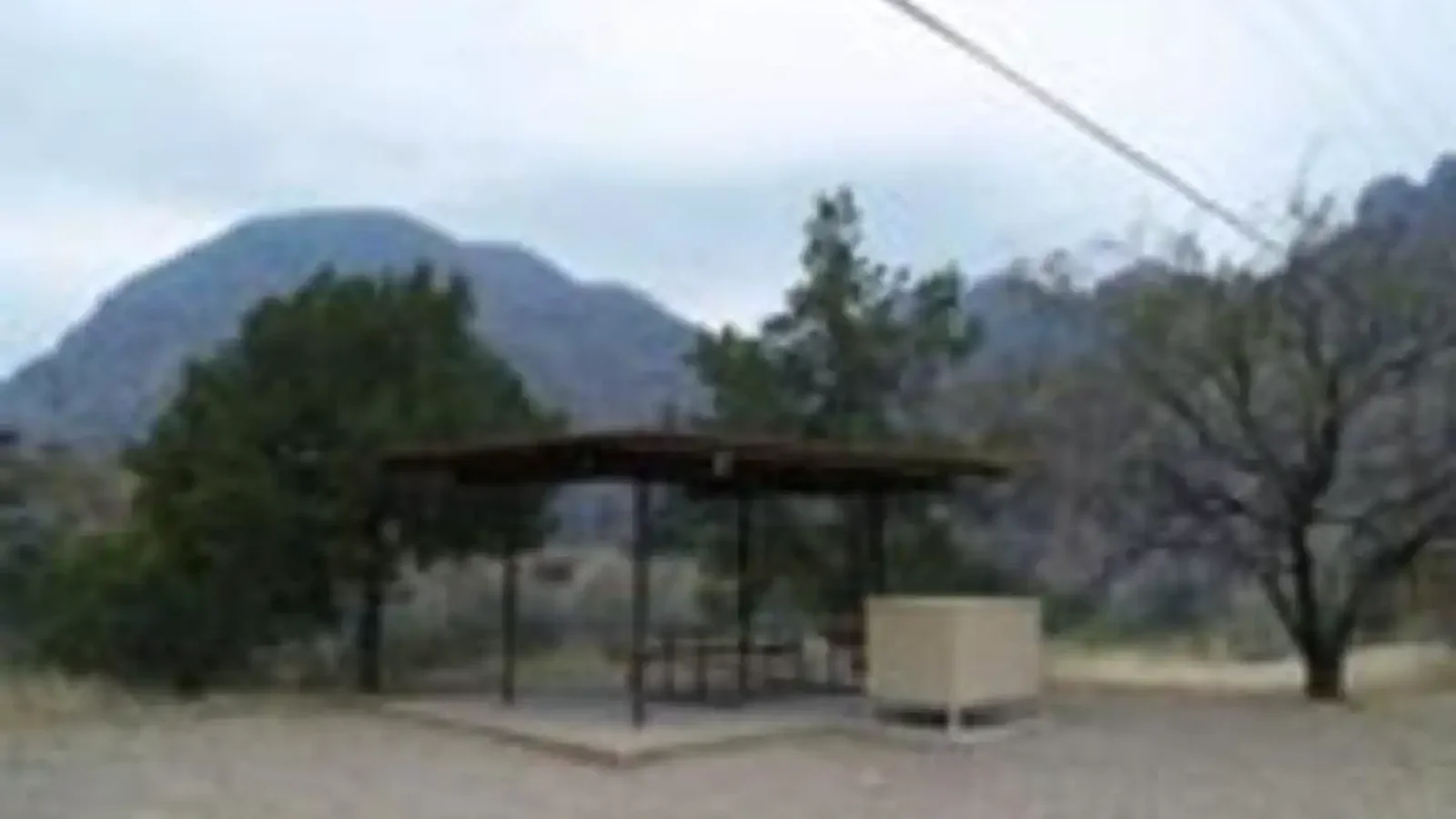 Site with shade shelter and flat area